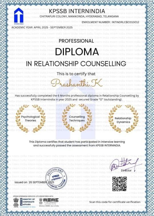 Diploma in Relationship Counselling